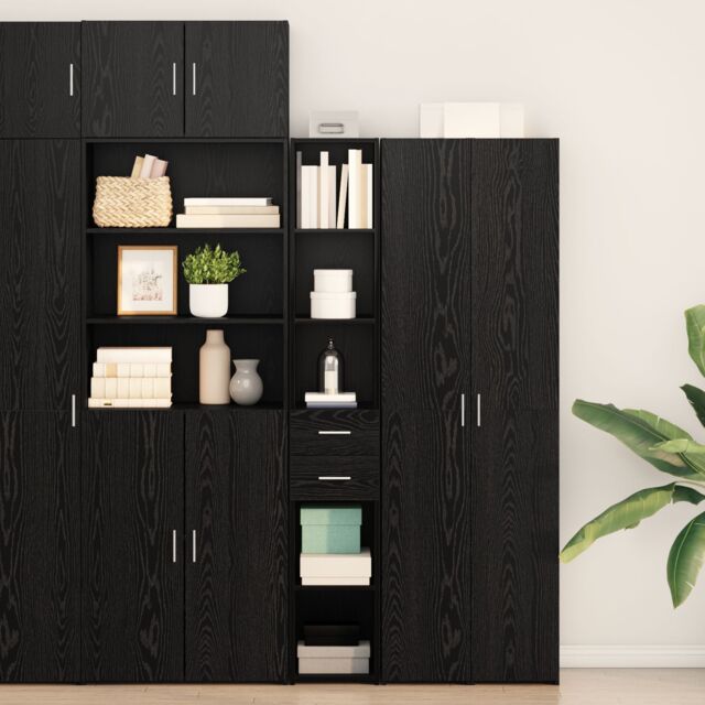 Berkfield Home Highboard Black Oak 30x42, 5x185 cm Engineered Wood - image 1