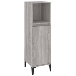 Berkfield Home Bathroom Cabinet Grey Sonoma 30x30x100 cm Engineered Wood - Size: 30 x 30 x 100 cm - thumbnail 2