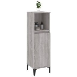 Berkfield Home Bathroom Cabinet Grey Sonoma 30x30x100 cm Engineered Wood - Size: 30 x 30 x 100 cm - thumbnail 5