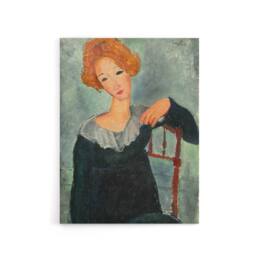 "Artery8 Woman with Red Hair Portrait Modigliani Vintage Canvas Wall Art in Grey - Size: W18"" x H24""" - thumbnail 1
