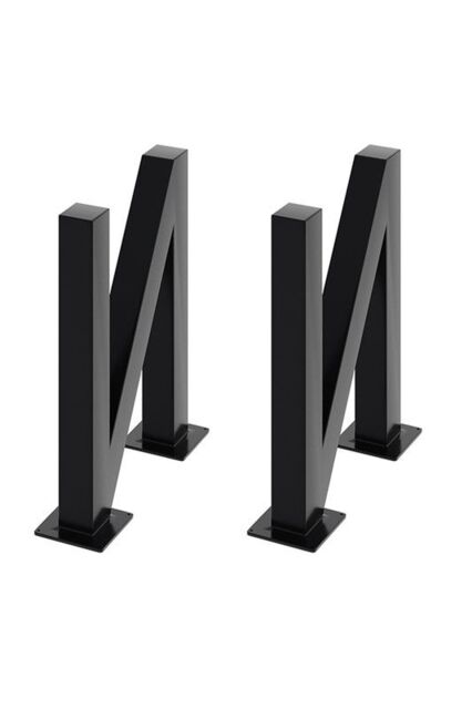 2Pcs 30x9x40cm Black N-Shaped Metal Table Legs with Plastic Pad for DIY Furniture Project - Size: 30 x 9 x 40 cm