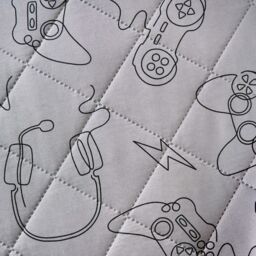 OHS Gaming Pinsonic Duvet Cover Quilt Pillowcase Soft Quilted Bedding Set in Charcoal - Size: Single - thumbnail 4