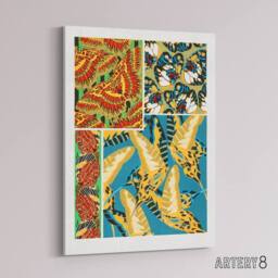 "Artery8 Vintage Butterflies Bright Pattern Canvas Wall Art Print Seguy - Size: W18"" x H24""" - thumbnail 2
