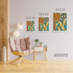 "Artery8 Vintage Butterflies Bright Pattern Canvas Wall Art Print Seguy - Size: W18"" x H24""" - thumbnail 4