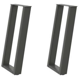 Berkfield Home Modern Console Table Legs U-Shaped 2 pcs Anthracite 28x(72-73) cm in Charcoal - thumbnail 3