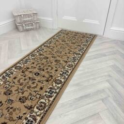 runrug Hallway Carpet Runner Rug - Soft & Comfy, 9mm - 'Traditional' in Tan - Size: 60 cm x 150 cm - thumbnail 6