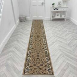 runrug Hallway Carpet Runner Rug - Soft & Comfy, 9mm - 'Traditional' in Tan - Size: 60 cm x 150 cm - thumbnail 7