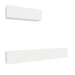 Berkfield Home 3 Piece TV Cabinet Set White Engineered Wood - thumbnail 2