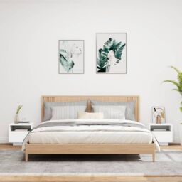 Berkfield Home Bedside Cabinets with LED Lights 2 pcs White 40x39x37 cm - Size: 40 x 39 x 37 cm - thumbnail 3