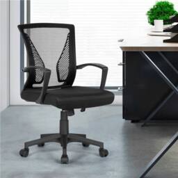 KORVIXA Mesh Office Chair Adjustable Swivel Computer Desk Chair in Black - Size: 0.6m2