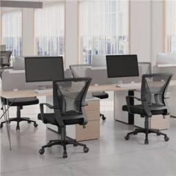 KORVIXA Mesh Office Chair Adjustable Swivel Computer Desk Chair in Black - Size: 0.6m2 - thumbnail 3