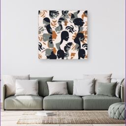 Warren Reed - Designer Abstract Grey Brown Silhouette Canvas - Size: w10 inch x h10 inch - thumbnail 4