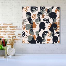 Warren Reed - Designer Abstract Grey Brown Silhouette Canvas - Size: w10 inch x h10 inch - thumbnail 2