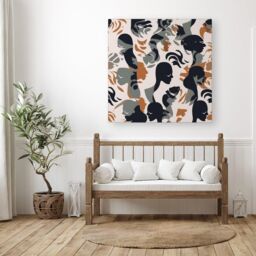 Warren Reed - Designer Abstract Grey Brown Silhouette Canvas - Size: w10 inch x h10 inch - thumbnail 3