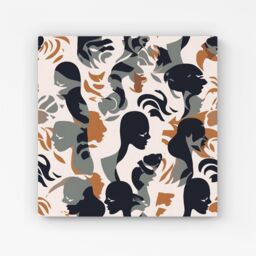 Warren Reed - Designer Abstract Grey Brown Silhouette Canvas - Size: w10 inch x h10 inch - thumbnail 1