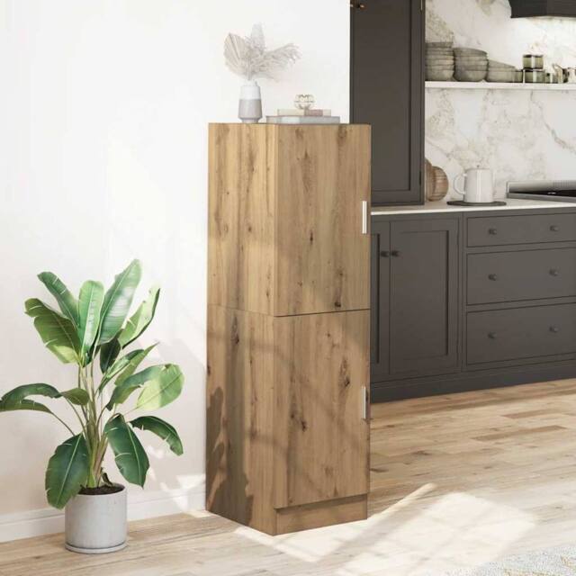 Berkfield Home Kitchen Cabinet Artisan Oak 38x41.5x131.5 cm Engineered Wood in Brown - image 1