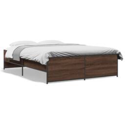 Berkfield Home Durable Bed Frame without Mattress Brown Oak 120x200 cm - Size: Small Double - thumbnail 3