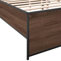 Berkfield Home Durable Bed Frame without Mattress Brown Oak 120x200 cm - Size: Small Double - thumbnail 7