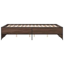 Berkfield Home Durable Bed Frame without Mattress Brown Oak 120x200 cm - Size: Small Double - thumbnail 5
