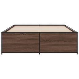 Berkfield Home Durable Bed Frame without Mattress Brown Oak 120x200 cm - Size: Small Double - thumbnail 4