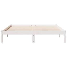 Berkfield Home Decorative Extra Long Bed Frame without Mattress White 140x220 cm - thumbnail 4