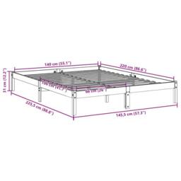 Berkfield Home Decorative Extra Long Bed Frame without Mattress White 140x220 cm - thumbnail 9