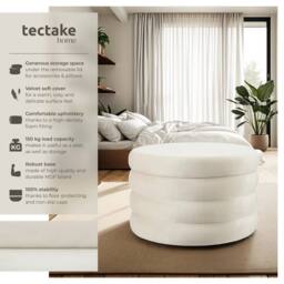 tectake Storage Stool Altu in Cream - thumbnail 2