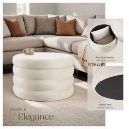tectake Storage Stool Altu in Cream - thumbnail 4