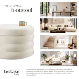 tectake Storage Stool Altu in Cream - thumbnail 7