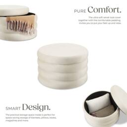 tectake Storage Stool Altu in Cream - thumbnail 3