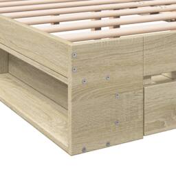 Berkfield Home Modern Bed Frame with Drawers without Mattress Sonoma Oak 140x190 cm in Light Brown - thumbnail 8