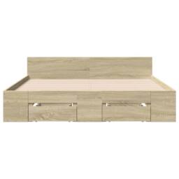 Berkfield Home Modern Bed Frame with Drawers without Mattress Sonoma Oak 140x190 cm in Light Brown - thumbnail 4