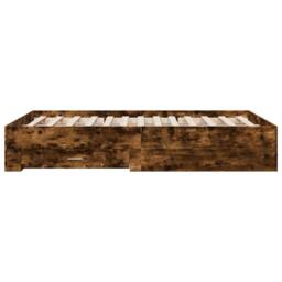 Berkfield Home Modern Bed Frame with Drawers without Mattress Smoked Oak 120x200 cm in Brown - Size: Small Double - thumbnail 5