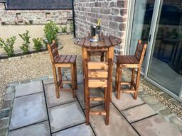 Charles Taylor Trading Deluxe Alfresco Bar Set Four Seater in Brown - thumbnail 4