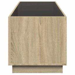 Berkfield Home Coffee Table with Infinity LED Sonoma Oak 90x50x50 cm in Light Brown - Size: 90 x 50 x 50 cm - thumbnail 7