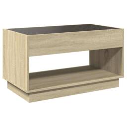 Berkfield Home Coffee Table with Infinity LED Sonoma Oak 90x50x50 cm in Light Brown - Size: 90 x 50 x 50 cm - thumbnail 8