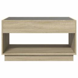 Berkfield Home Coffee Table with Infinity LED Sonoma Oak 90x50x50 cm in Light Brown - Size: 90 x 50 x 50 cm - thumbnail 6