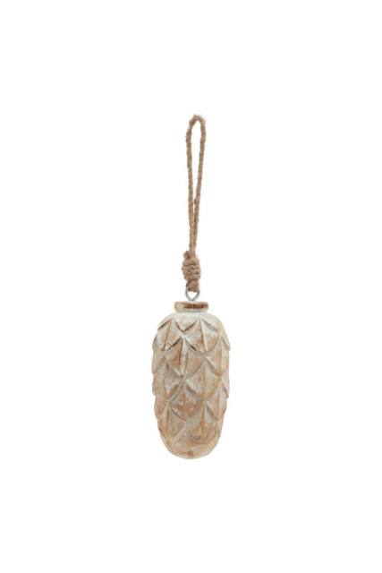 KDMD Antique White Wash Pine Cone Bauble - Rustic Holiday Ornament in Brown - image 1