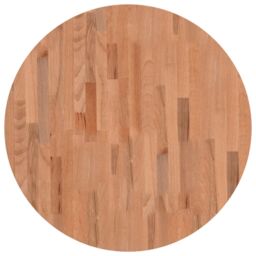 Berkfield Home Table Top Ã˜70x2.5 cm Round Solid Wood Beech in Brown - Size: 70x2.5 cm - thumbnail 2