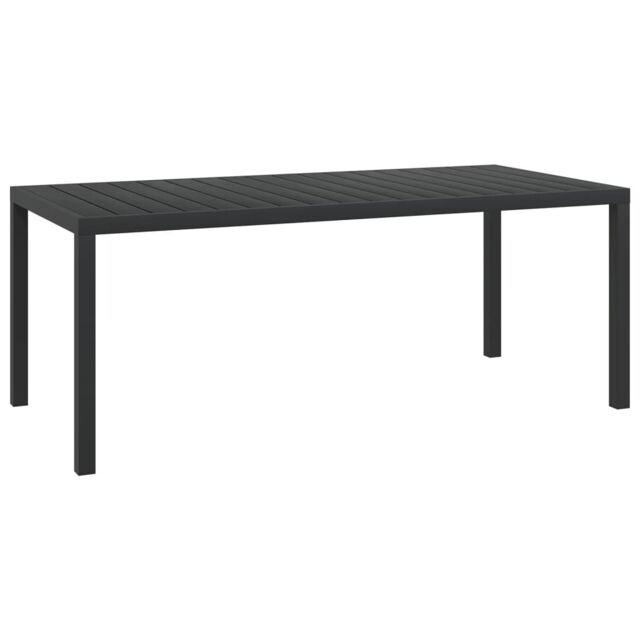 Berkfield Home Garden Table Black 185x90x74 cm Aluminium & WPC - Size: 185 x 90 x 74 cm - image 1