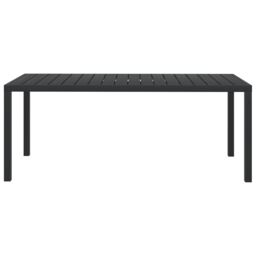 Berkfield Home Garden Table Black 185x90x74 cm Aluminium & WPC - Size: 185 x 90 x 74 cm - thumbnail 2