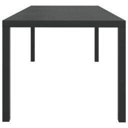 Berkfield Home Garden Table Black 185x90x74 cm Aluminium & WPC - Size: 185 x 90 x 74 cm - thumbnail 3