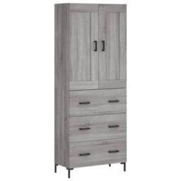 Berkfield Home Highboard Grey Sonoma 69.5x34x180 cm Engineered Wood - thumbnail 3