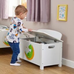 Liberty House Toys Dinosaur Wooden Toy Box in White - thumbnail 3