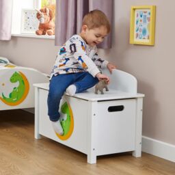 Liberty House Toys Dinosaur Wooden Toy Box in White - thumbnail 2