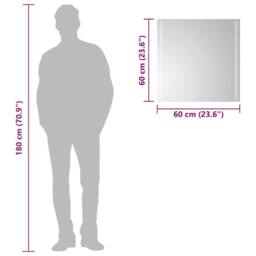 Berkfield Home LED Bathroom Mirror 60x60 cm in Clear - thumbnail 6