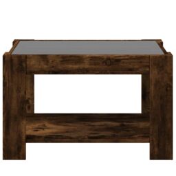 Berkfield Home Coffee Table with LED Smoked Oak 73x53x45 cm Engineered Wood in Brown - Size: 73 x 53 x 45 cm - thumbnail 6