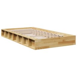 Berkfield Home Bed Frame without Mattress 75x190 cm Solid Wood Oak in Brown - thumbnail 3