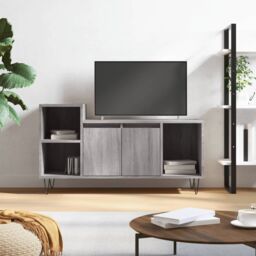 Berkfield Home TV Cabinet Grey Sonoma 100x35x55 cm Engineered Wood - Size: 100 x 35 x 55 cm - thumbnail 1