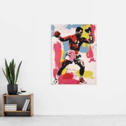 "Artery8 Boxer Sport Portrait Boxing Gloves Colourful Bold Wall Art Print - Size: W18"" x H24""" - thumbnail 4